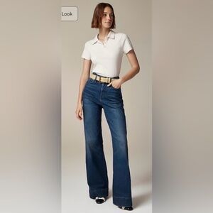 J.Crew Curvy denim wide leg trouser jean Medium Wash 28